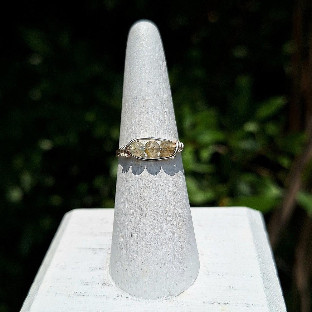 Dainty Labradorite Silver Ring ~ Artisan Jewelry